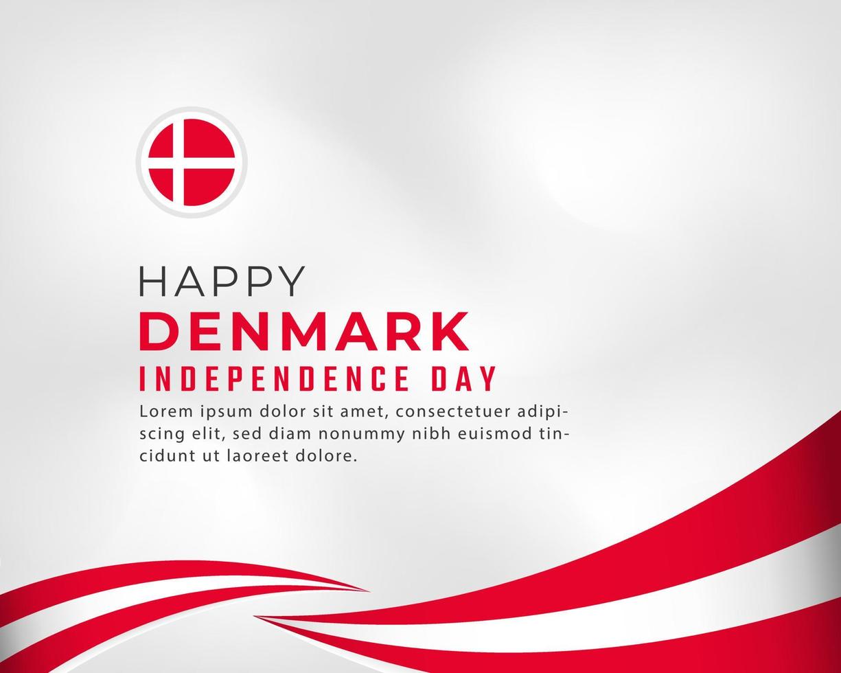 lycklig danmarks självständighetsdag 5 juni firande vektor designillustration. mall för affisch, banner, reklam, gratulationskort eller print designelement