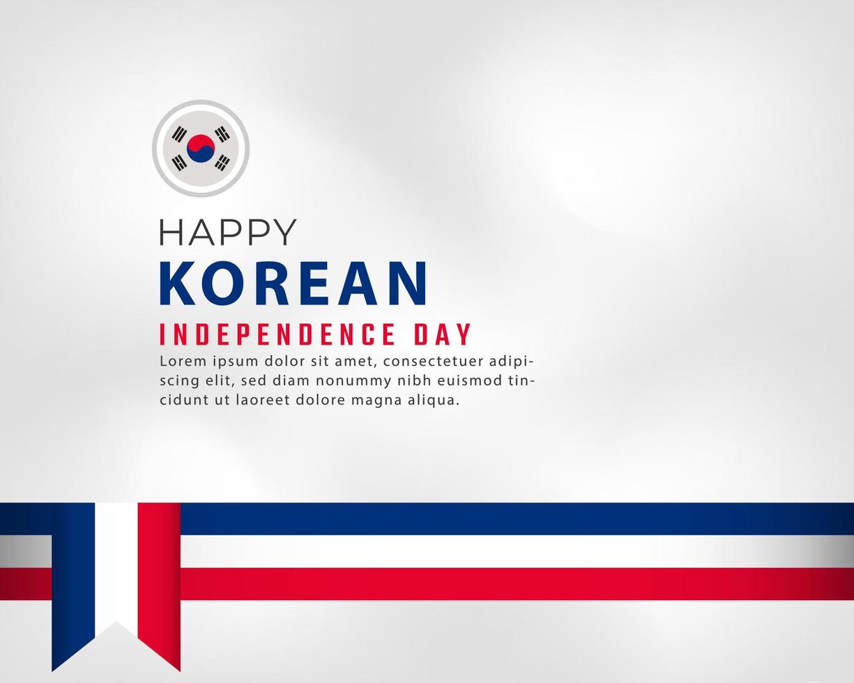 glad Sydkoreas självständighetsdag 15 augusti firande vektordesignillustration. mall för affisch, banner, reklam, gratulationskort eller print designelement vektor