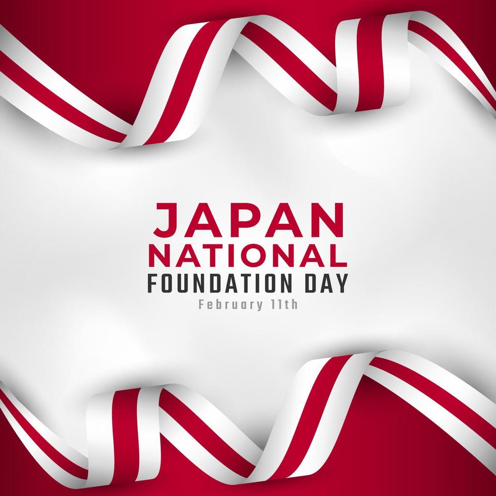 glad japan national foundation day 11 februari firande vektor designillustration. mall för affisch, banner, reklam, gratulationskort eller print designelement