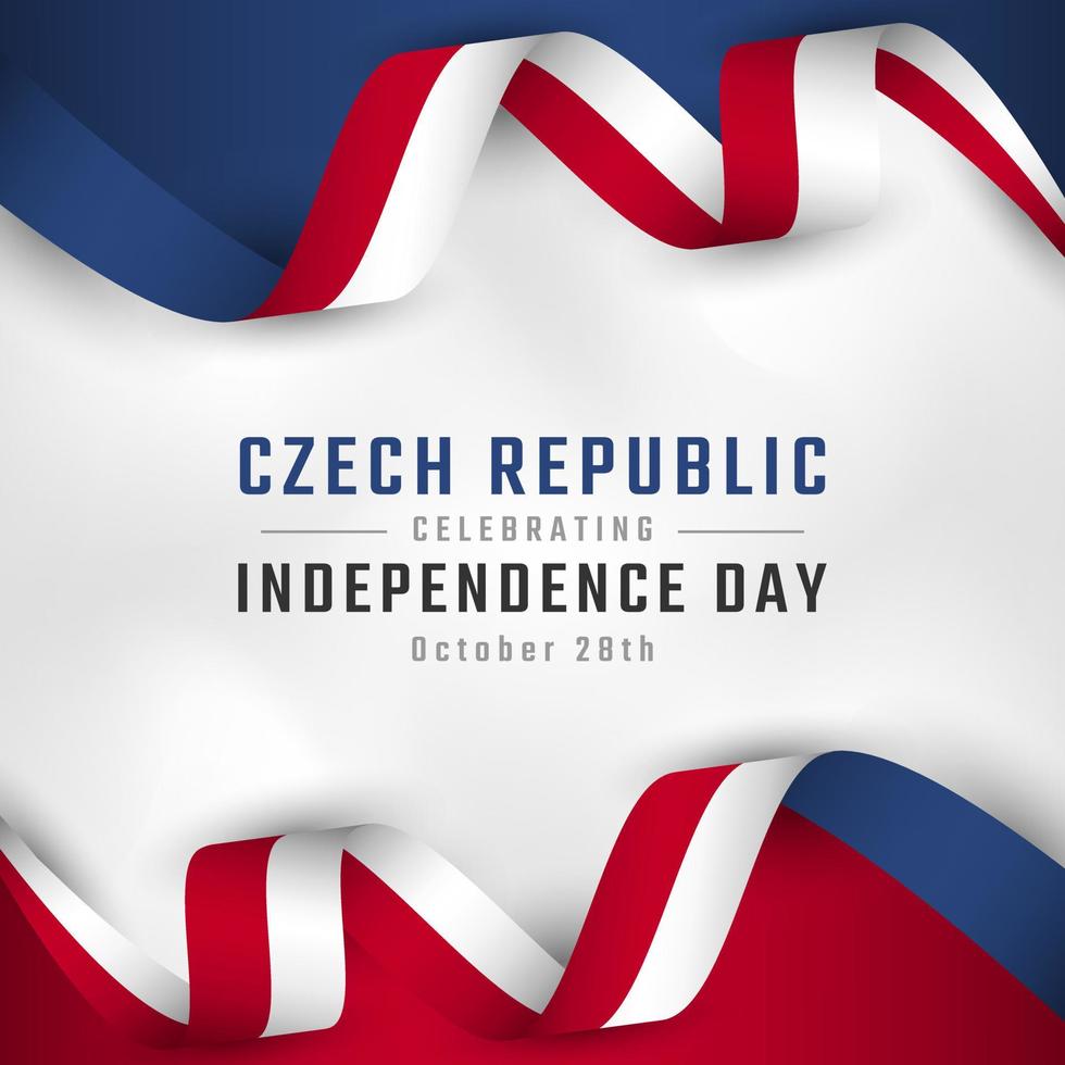 glücklicher unabhängigkeitstag der tschechischen republik am 28. oktober feiervektordesignillustration. vorlage für poster, banner, werbung, grußkarte oder druckgestaltungselement vektor