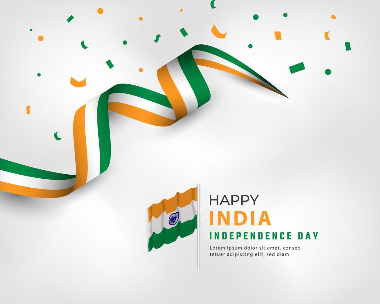 glücklicher indischer unabhängigkeitstag 15. august feiervektordesignillustration. vorlage für poster, banner, werbung, grußkarte oder druckgestaltungselement vektor