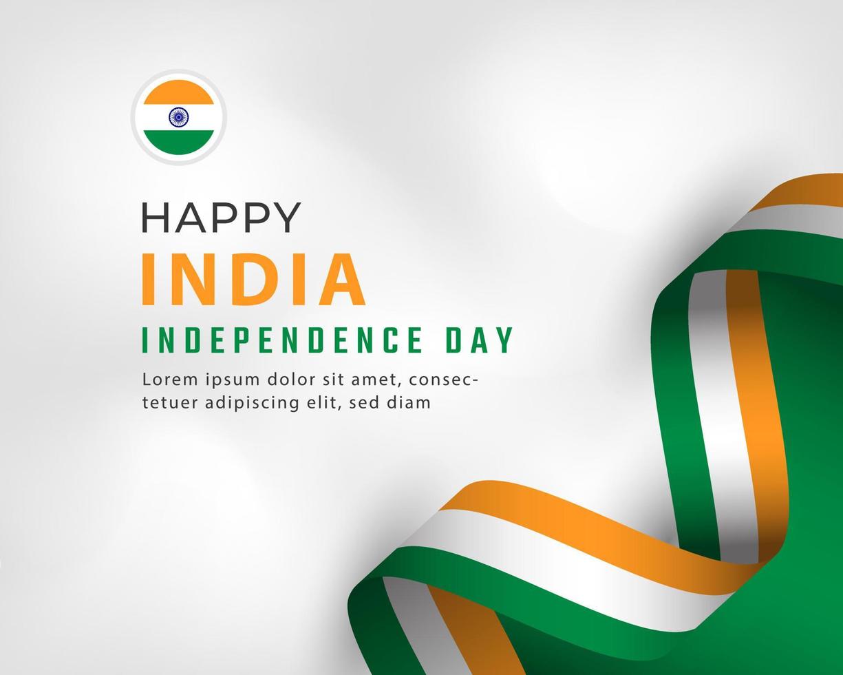 glada Indien självständighetsdagen 15 augusti firande vektor designillustration. mall för affisch, banner, reklam, gratulationskort eller print designelement