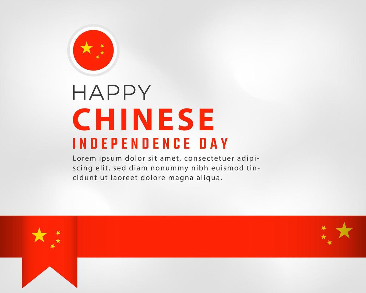 glückliche chinesische nationalfeiertagsfeiervektor-designillustration. vorlage für poster, banner, werbung, grußkarte oder druckgestaltungselement vektor