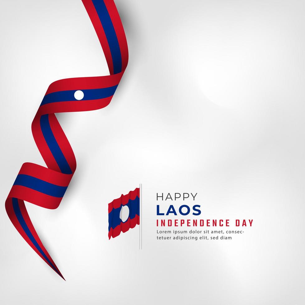 glad laos självständighetsdag 22 oktober firande vektor designillustration. mall för affisch, banner, reklam, gratulationskort eller print designelement