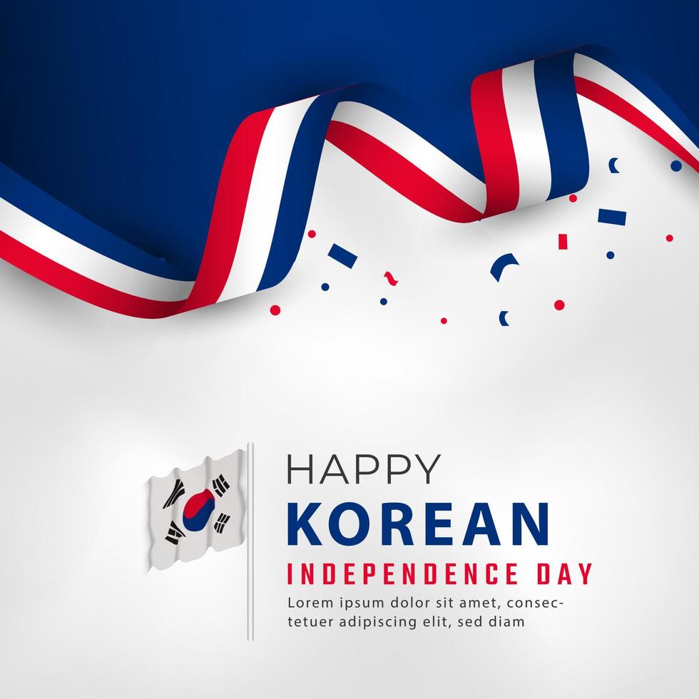 happy südkorea unabhängigkeitstag 15. august feier vektor design illustration. vorlage für poster, banner, werbung, grußkarte oder druckgestaltungselement