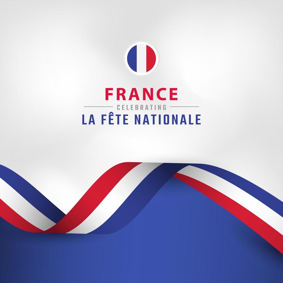 happy frankreich bastille tag oder unabhängigkeitstag feier vektor design illustration. vorlage für poster, banner, werbung, grußkarte oder druckgestaltungselement