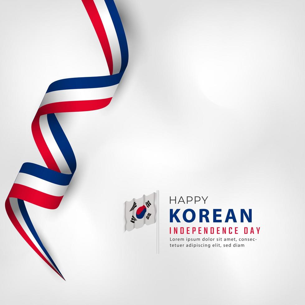 glad Sydkoreas självständighetsdag 15 augusti firande vektordesignillustration. mall för affisch, banner, reklam, gratulationskort eller print designelement vektor