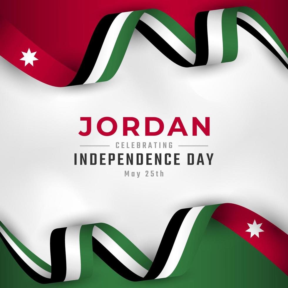 glad jordan självständighetsdagen maj 25: e firande vektor design illustration. mall för affisch, banner, reklam, gratulationskort eller print designelement