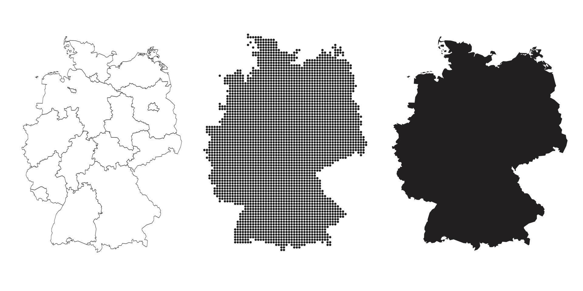 Deutschland-Karte isoliert auf weißem Hintergrund. vektor