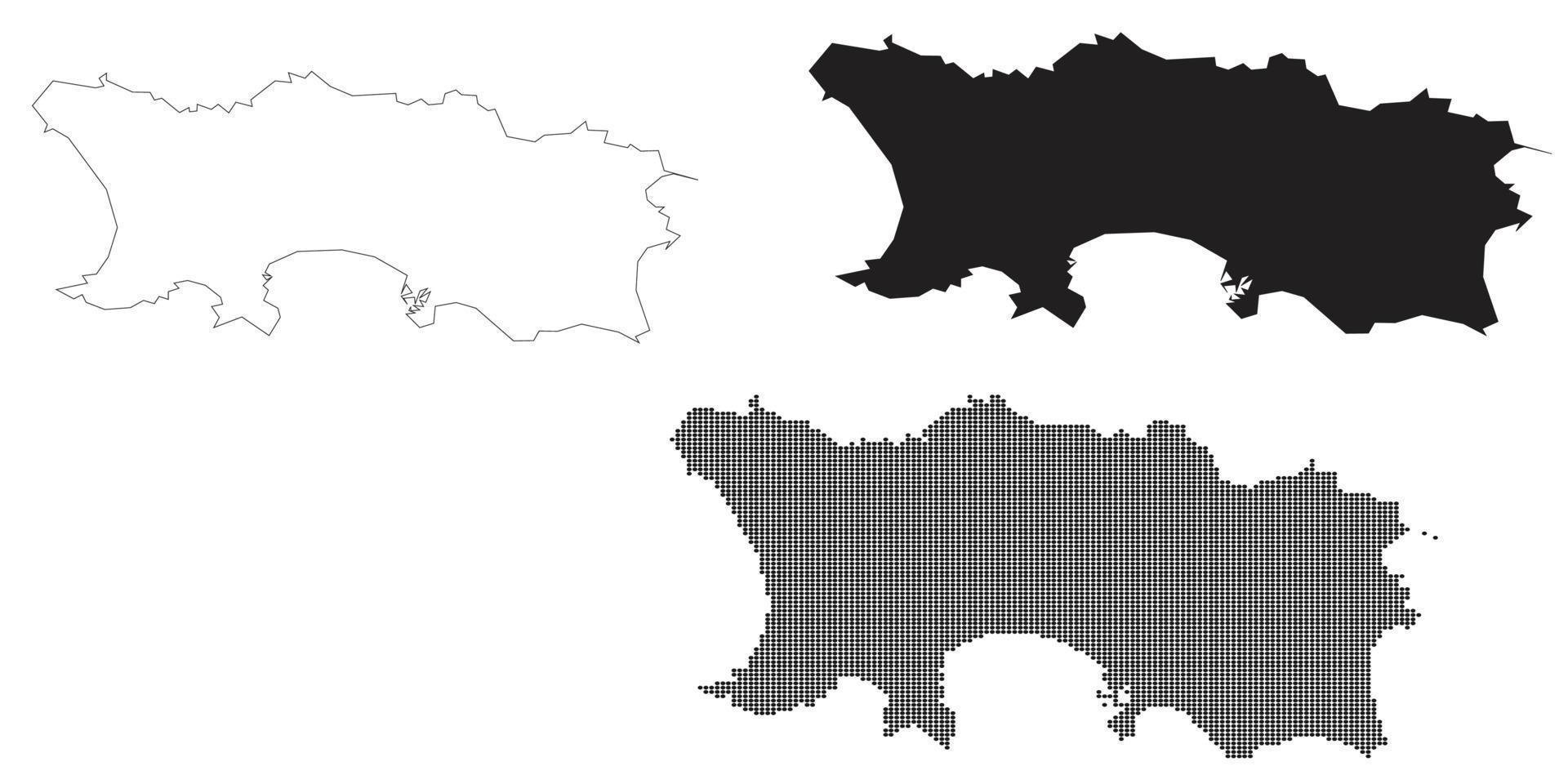 Jersey-Karte isoliert auf weißem Hintergrund. vektor