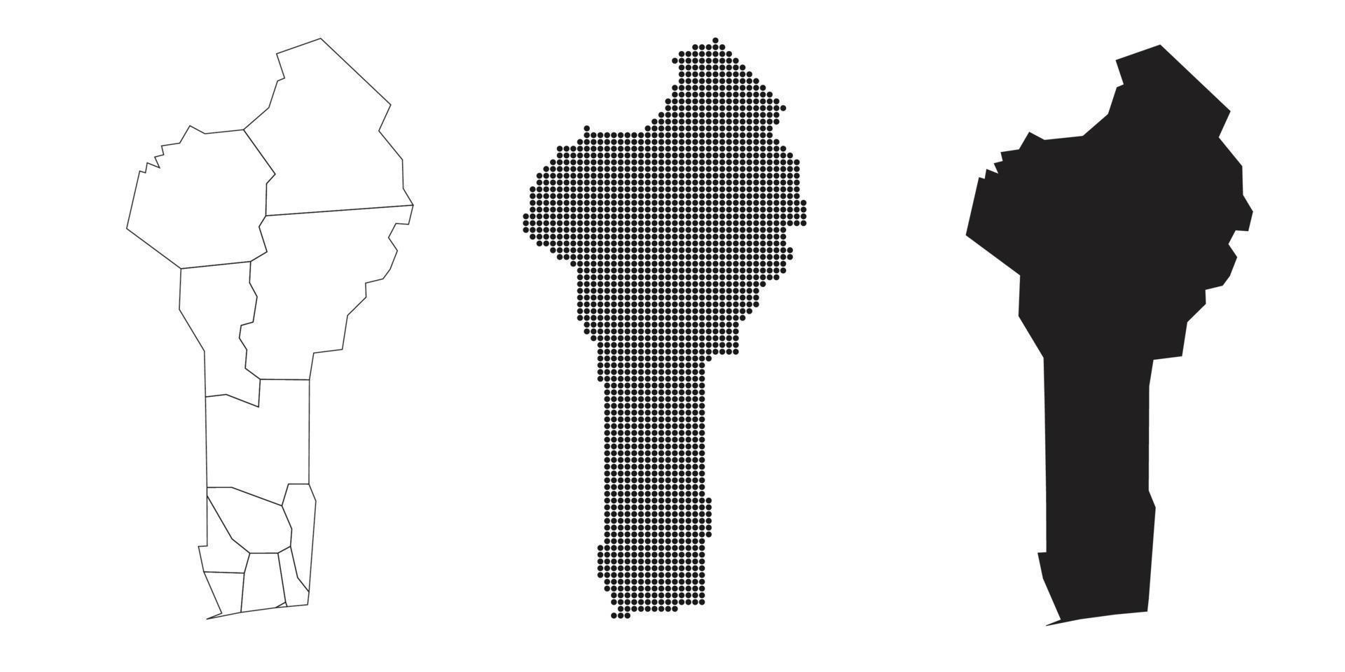 benin karta isolerad på en vit bakgrund. vektor