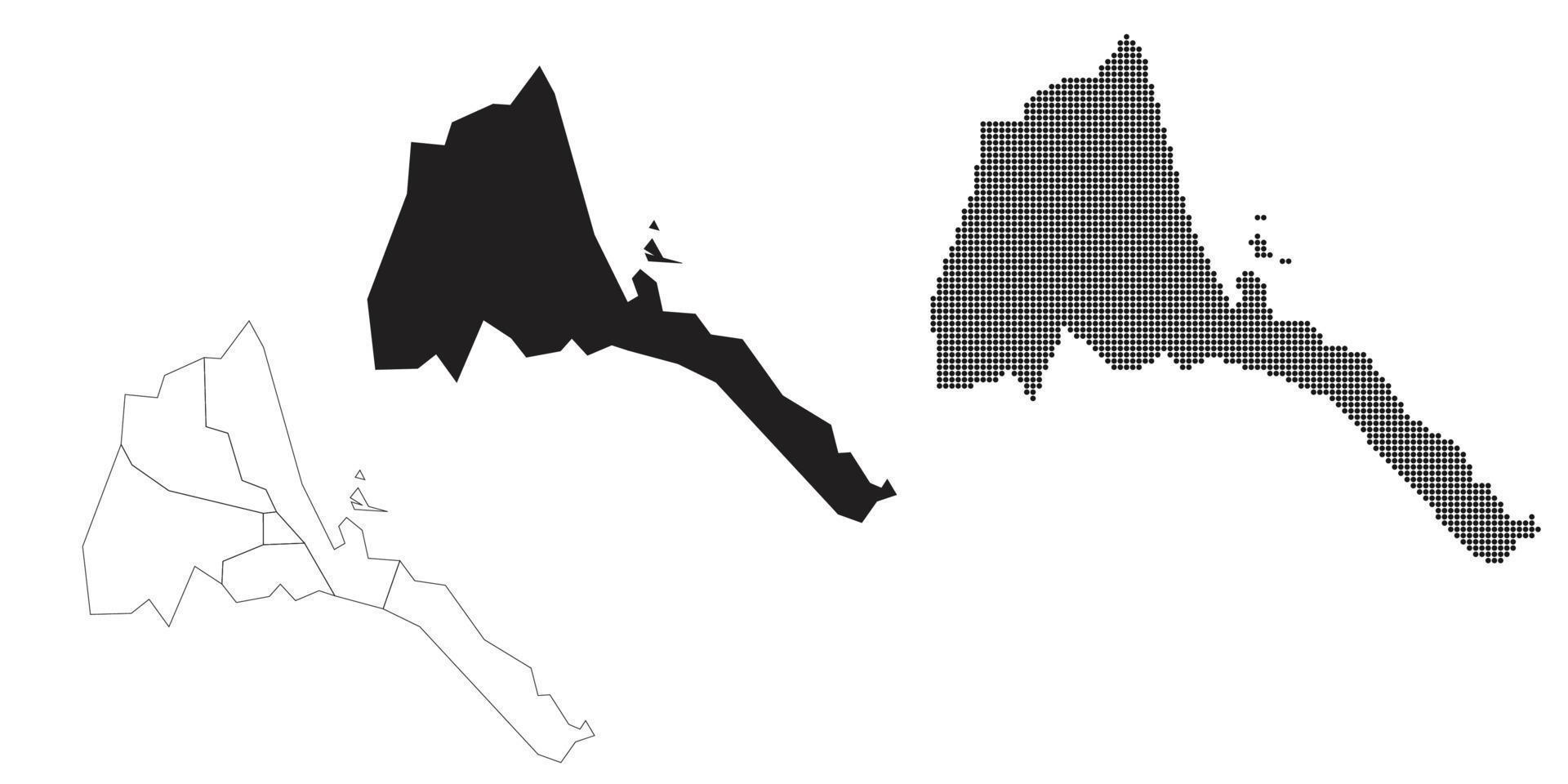 Eritrea-Karte isoliert auf weißem Hintergrund. vektor