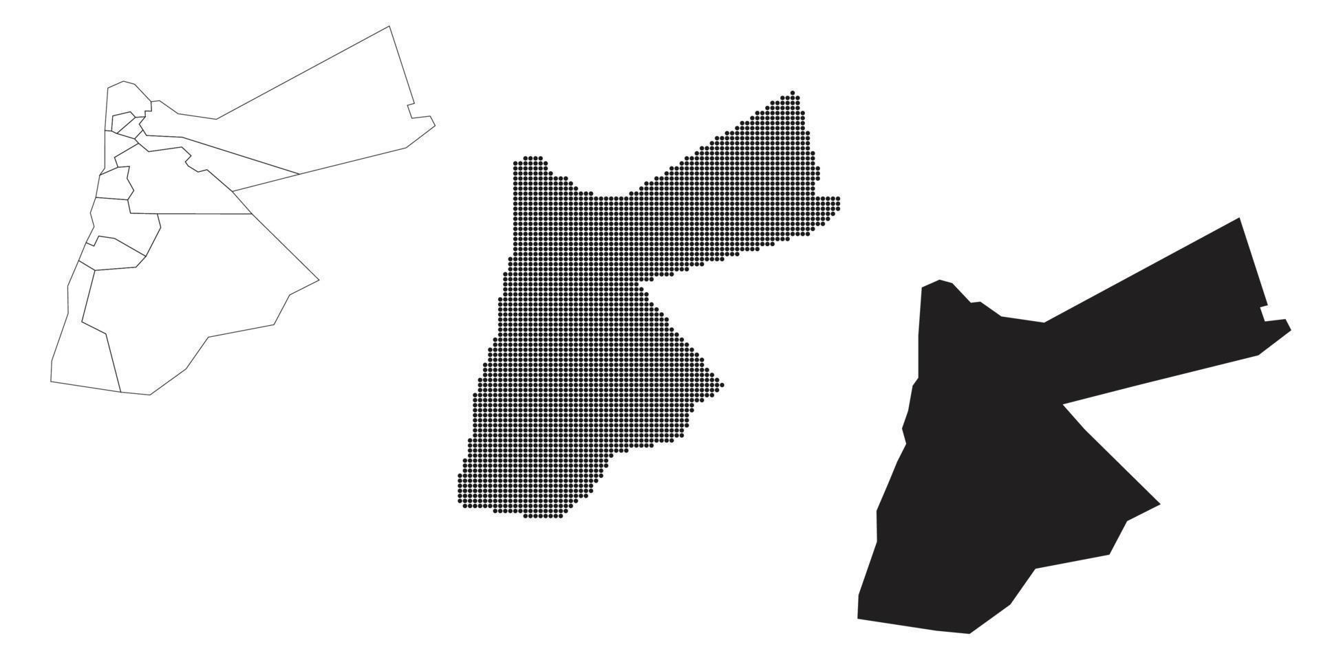 Jordanien-Karte isoliert auf weißem Hintergrund. vektor