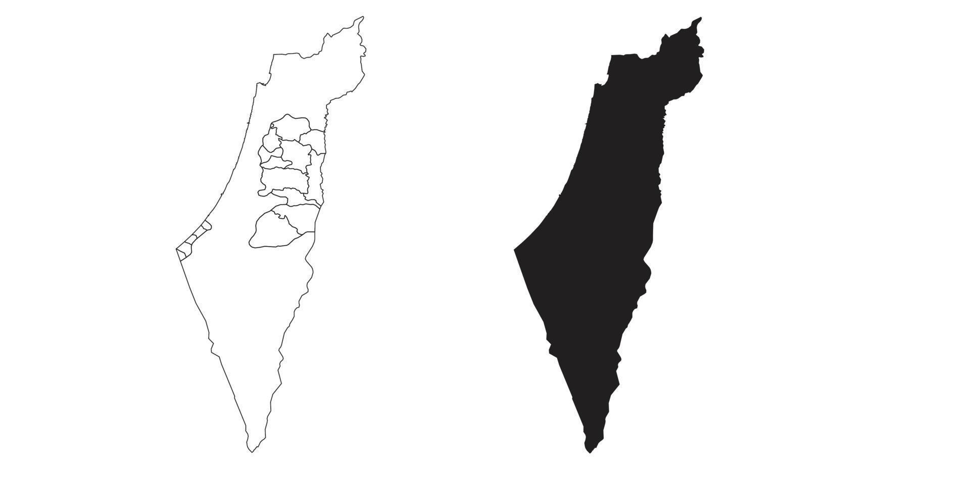 Palestina karta isolerad på en vit bakgrund. vektor