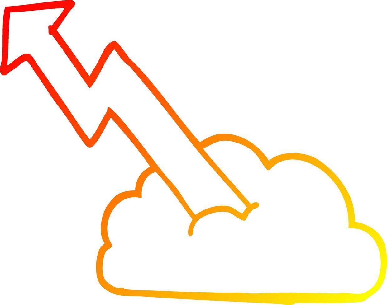 warme Gradientenlinie Zeichnung Cartoon steigender Pfeil vektor