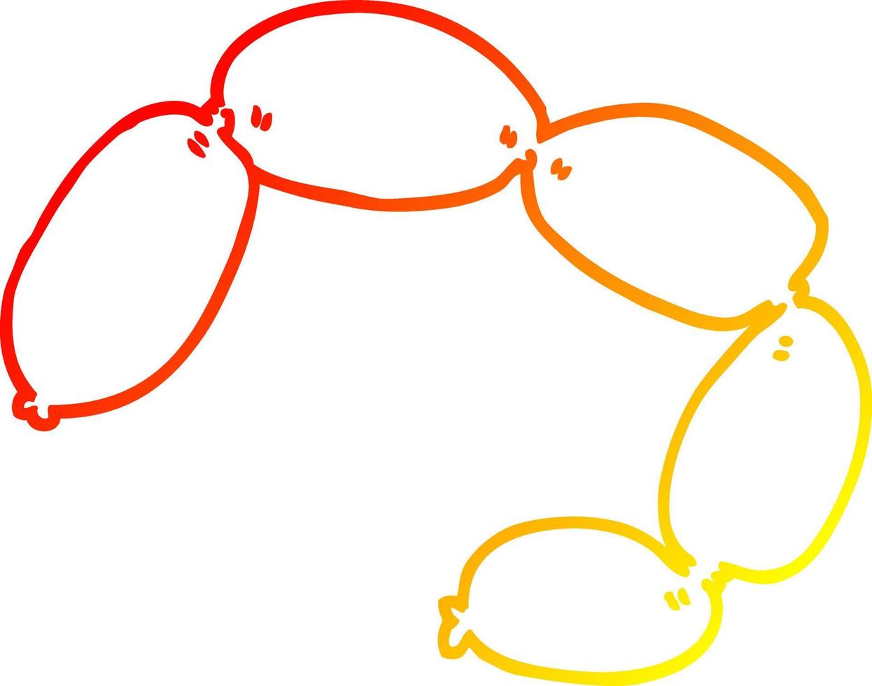varm gradient linjeteckning tecknad sträng av korv vektor