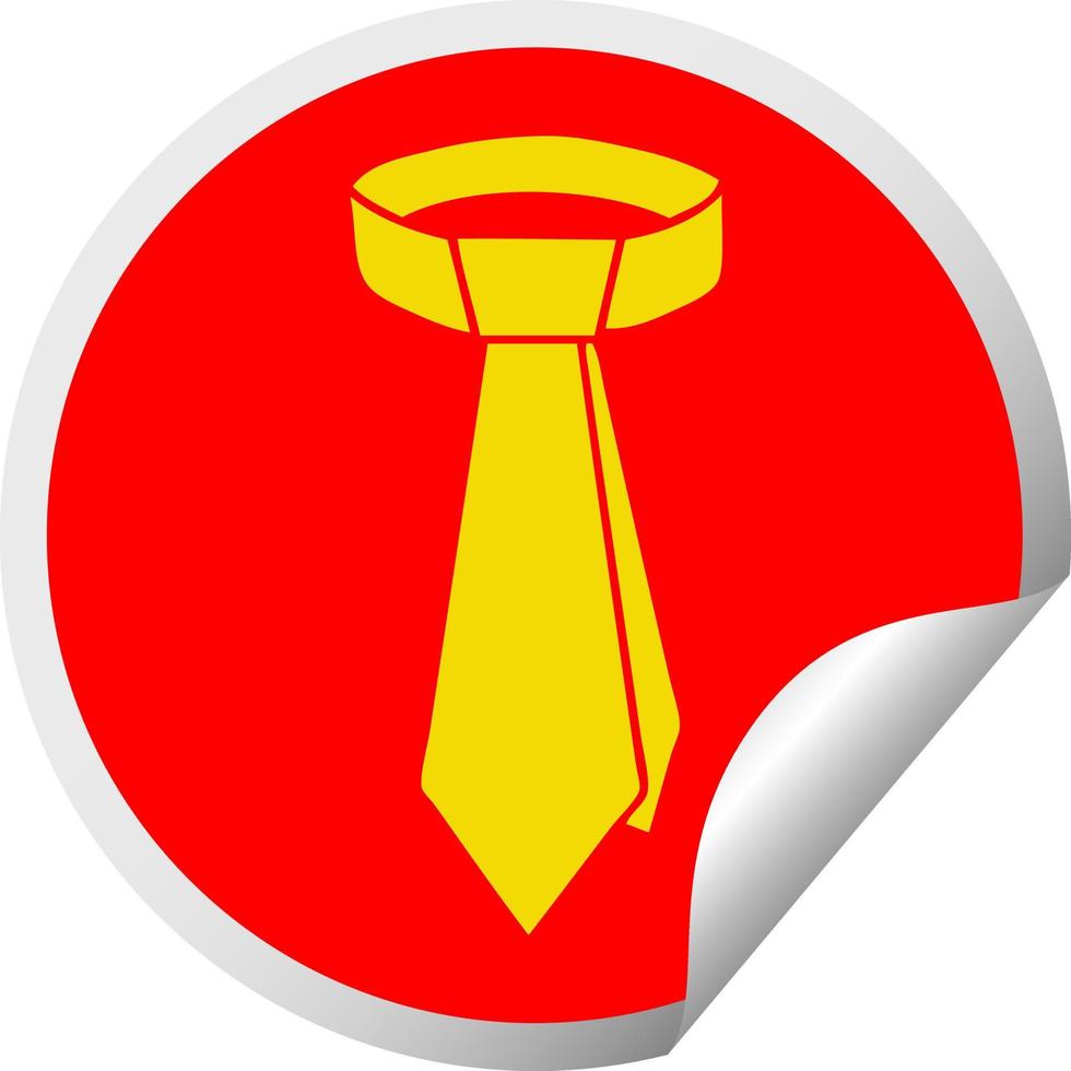 schrullige kreisförmige Schalenaufkleber-Cartoon-Hals-Krawatte vektor