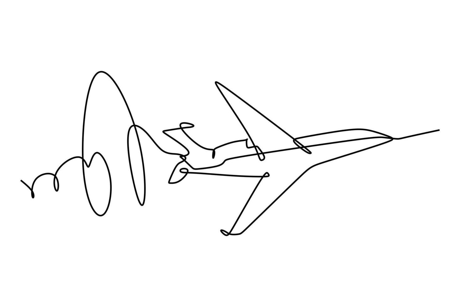 linjeritning av ett jetplan i en ultraljudshastighet. vektor illustration för transport och teknik koncept