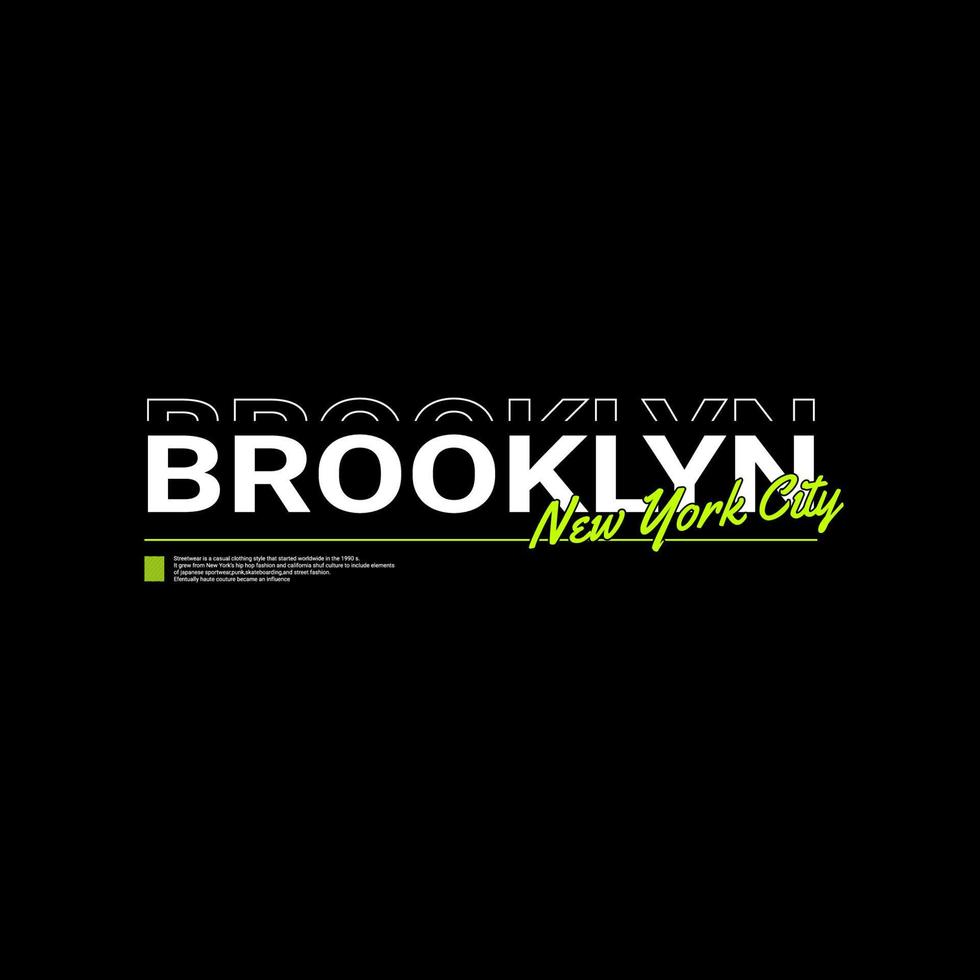 Brooklyn-Schreibdesign, geeignet für den Siebdruck von T-Shirts, Kleidung, Jacken und anderen vektor