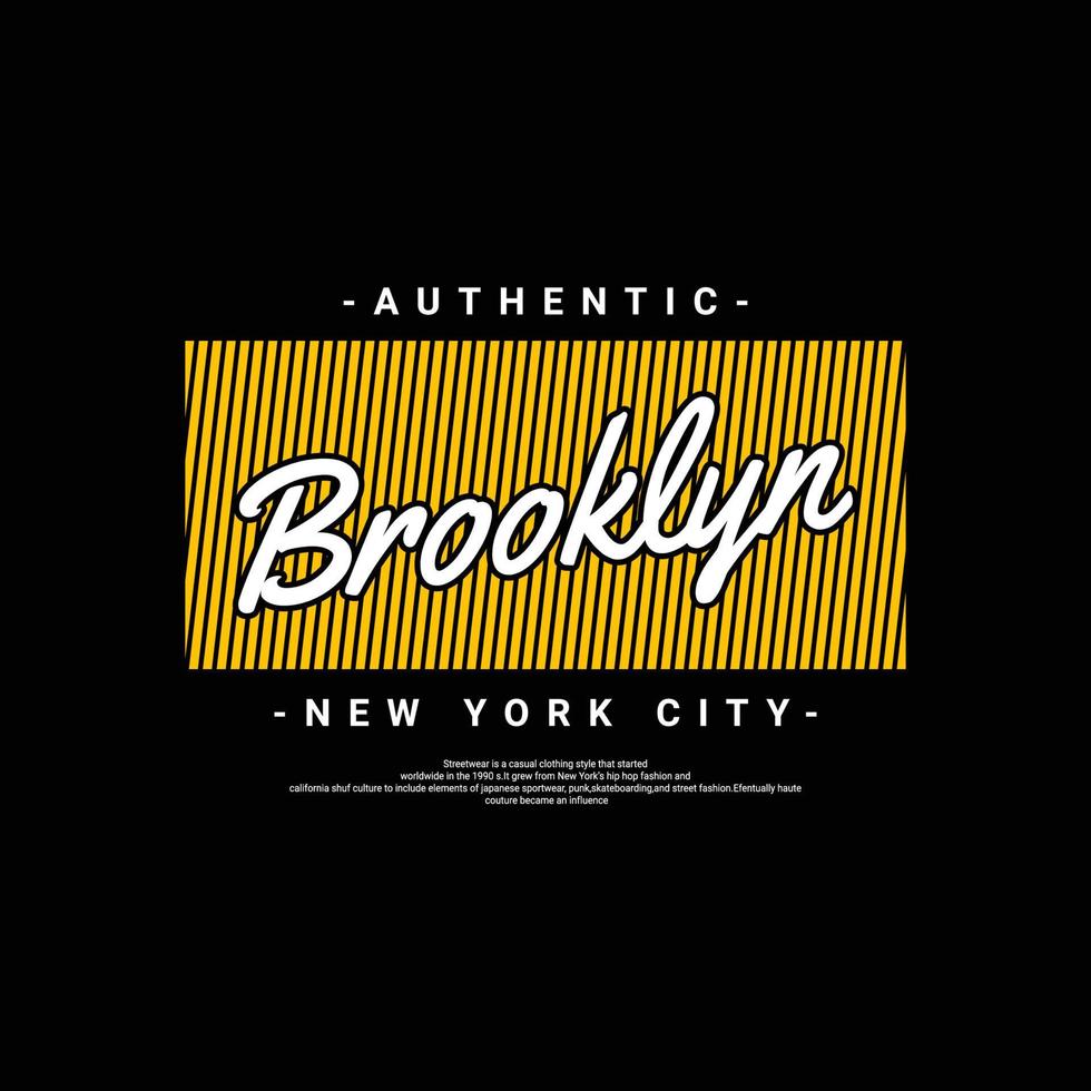 Brooklyn-Schreibdesign, geeignet für den Siebdruck von T-Shirts, Kleidung, Jacken und anderen vektor