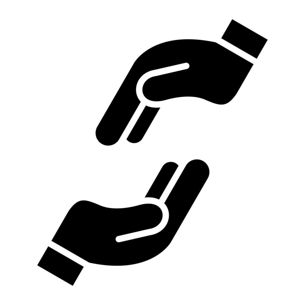 helfendes Hand-Glyphen-Symbol vektor