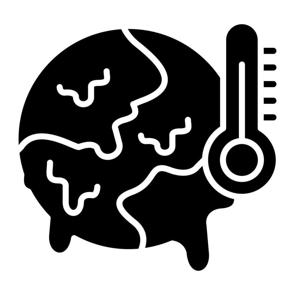 Glyphensymbol für globale Erwärmung vektor