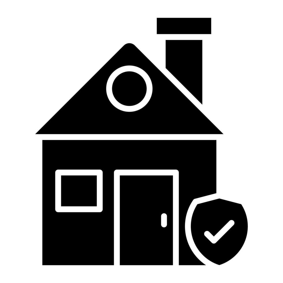 Glyphen-Symbol für die Sicherheit zu Hause vektor
