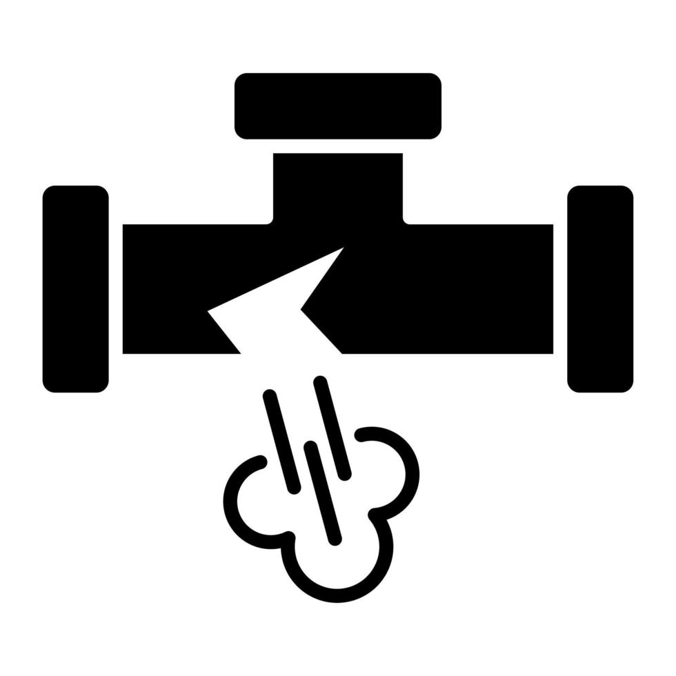 Glyphensymbol für Gasleitungslecks vektor