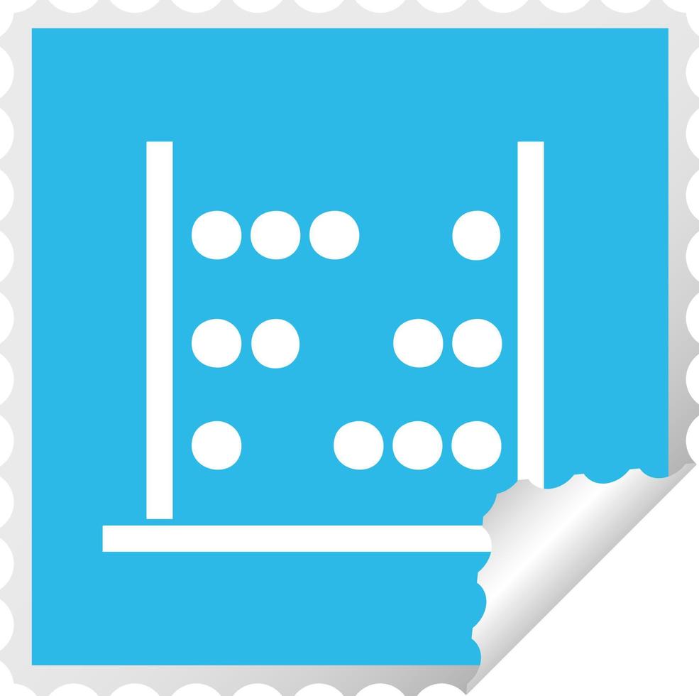 quadratischer Peeling-Aufkleber Cartoon-Mathematik-Abakus vektor