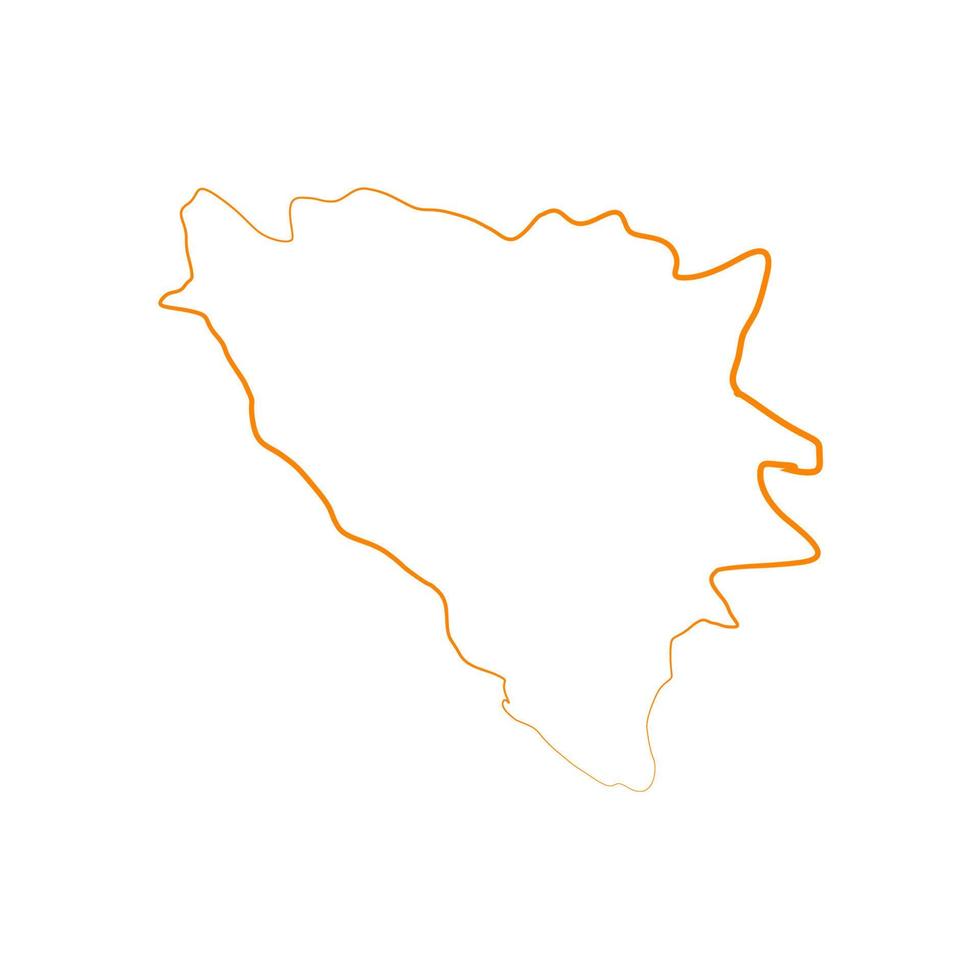 illustrerad karta över Bosnien vektor