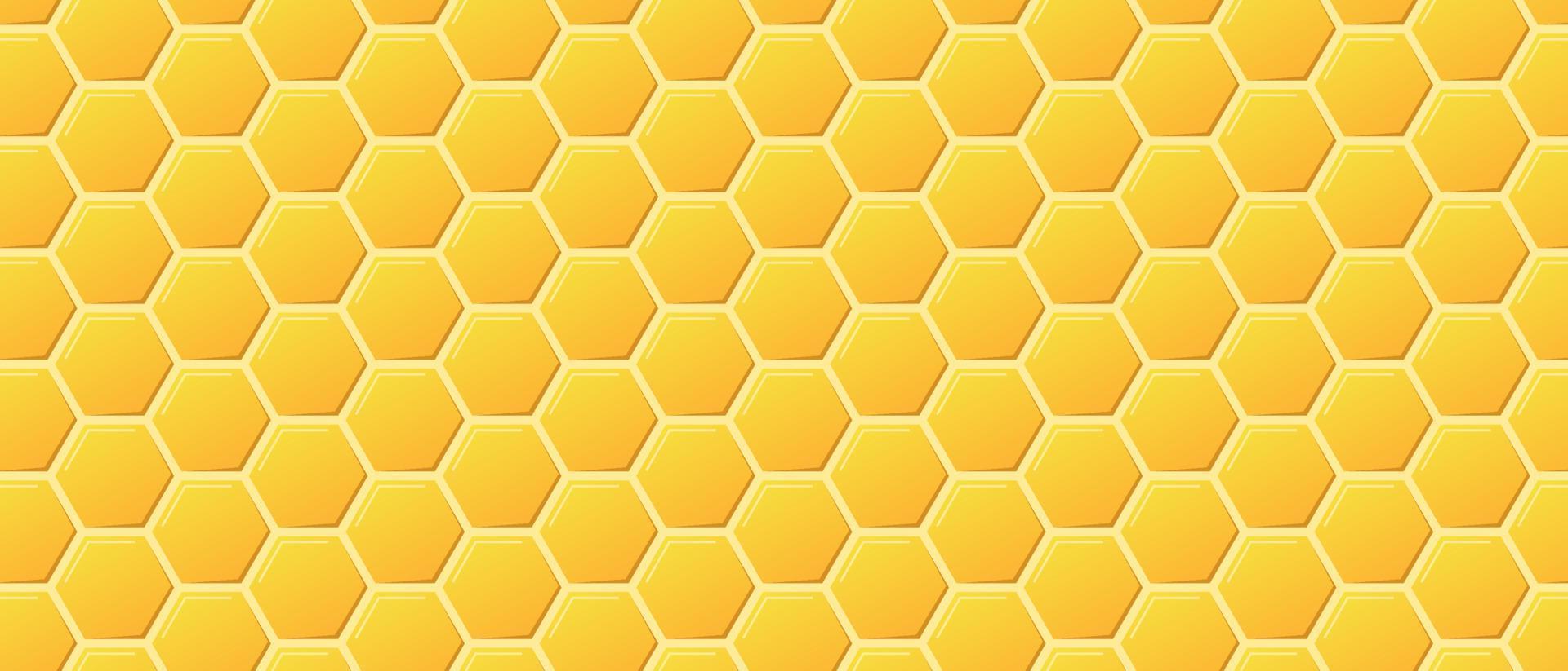 goldene honigkammgitterstruktur und geometrische sechseckige bienenwaben. nahtlose textur der sechseckigen zellen des goldhonigs. heller hintergrund der waben. Vektor-Illustration vektor
