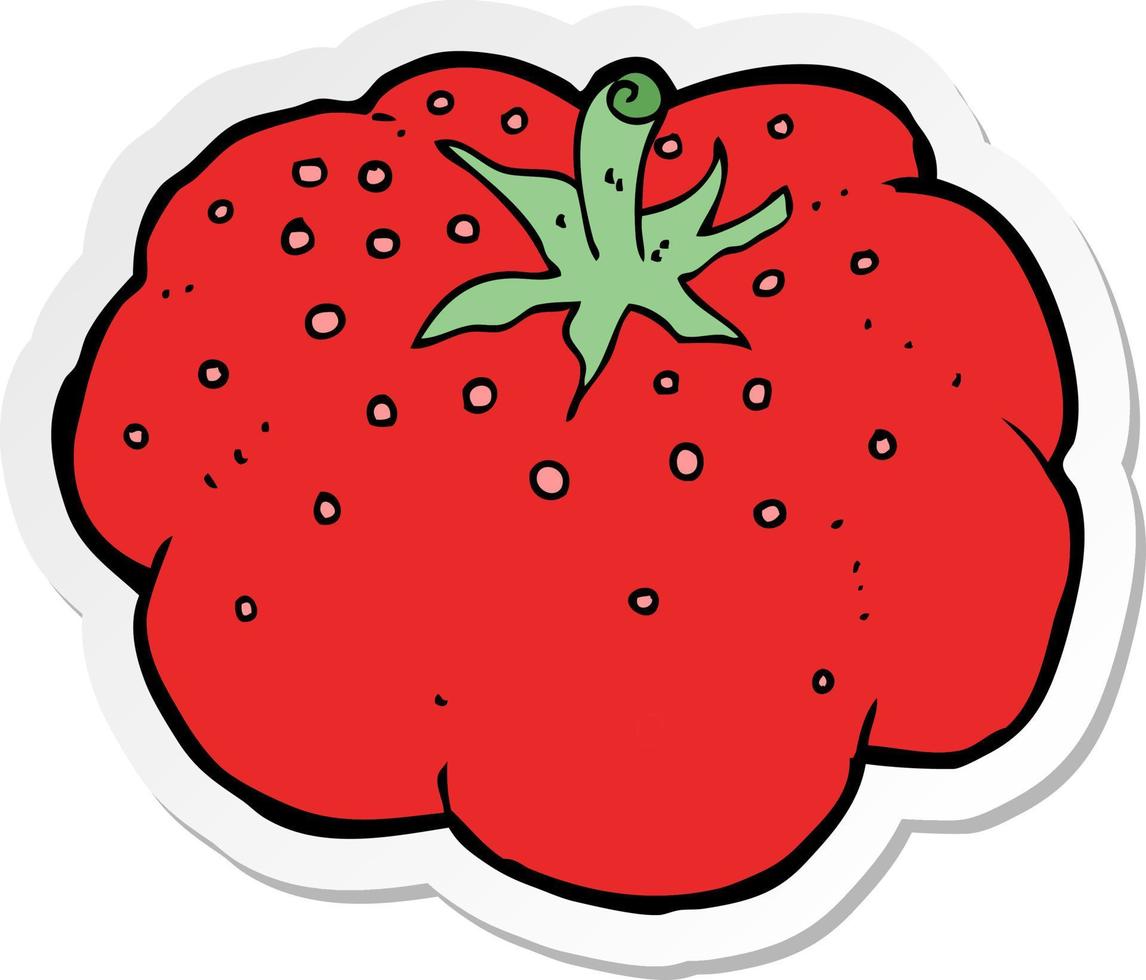 klistermärke av en tecknad tomat vektor