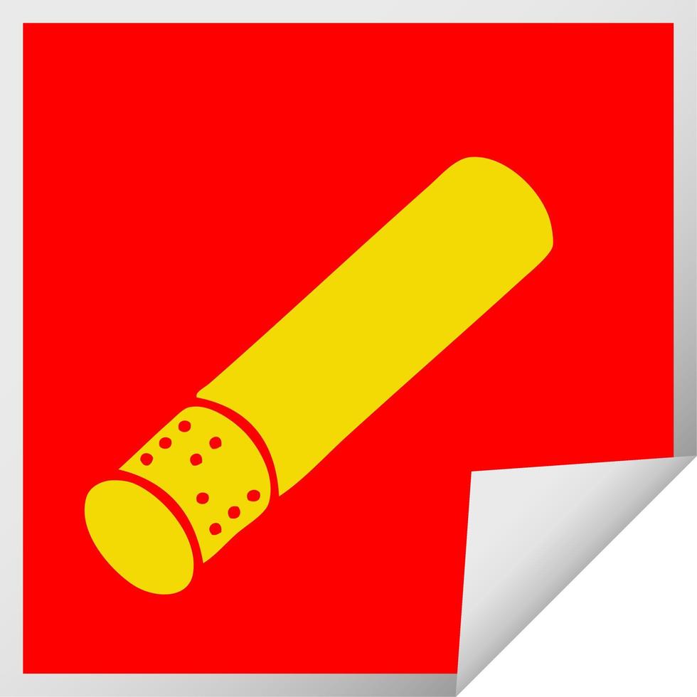 quadratischer Peeling-Aufkleber Cartoon-Zigarettenstöcke vektor