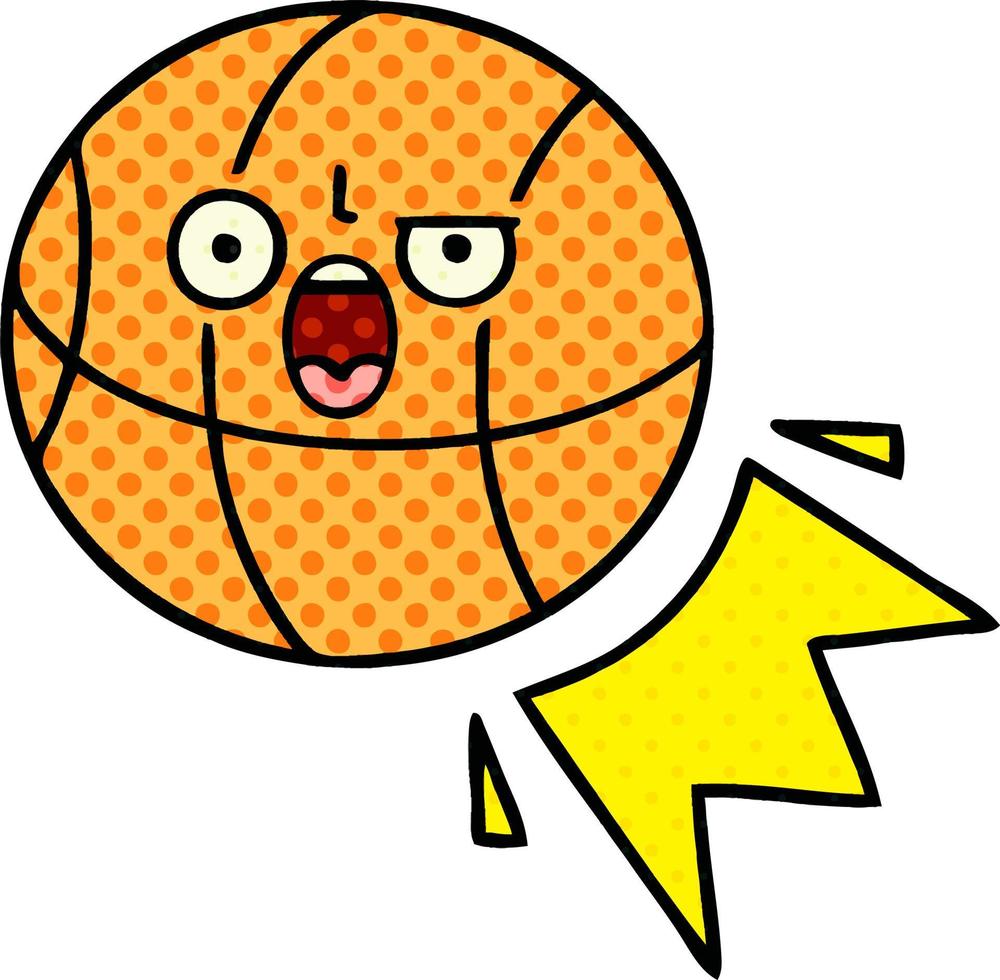 Cartoon-Basketball im Comic-Stil vektor