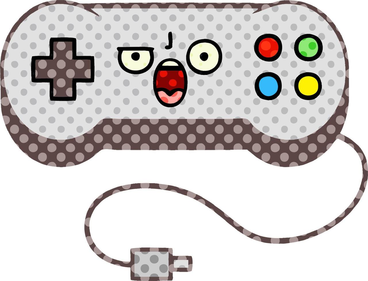 Cartoon-Gamecontroller im Comic-Stil vektor