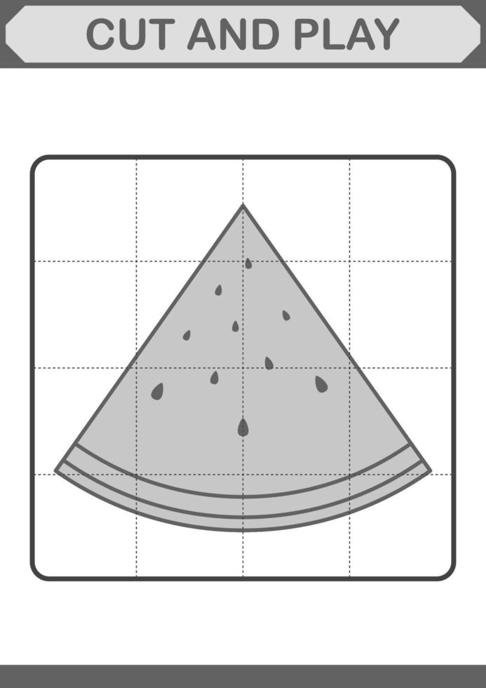 schneide und spiele mit Wassermelone vektor