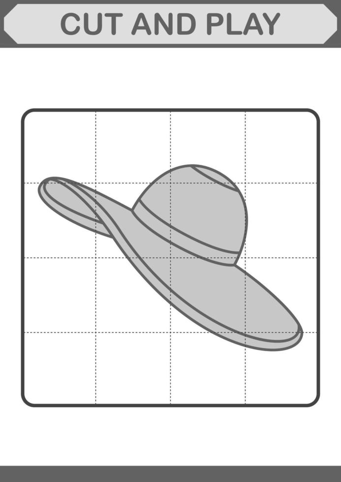 Schnitt und Spiel mit Frauenhut vektor