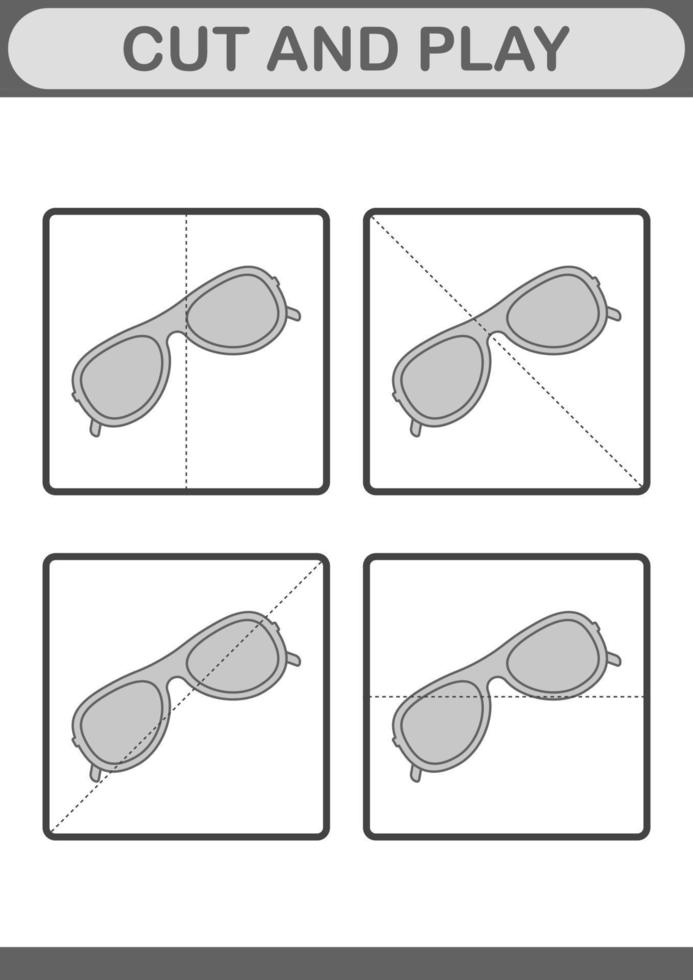 schneide und spiele mit brillen vektor