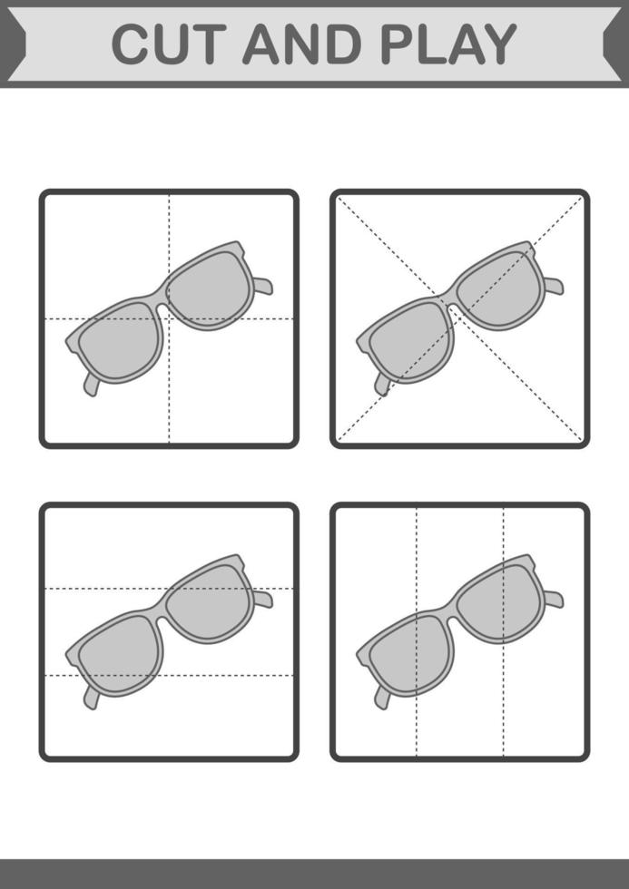 schneide und spiele mit brillen vektor