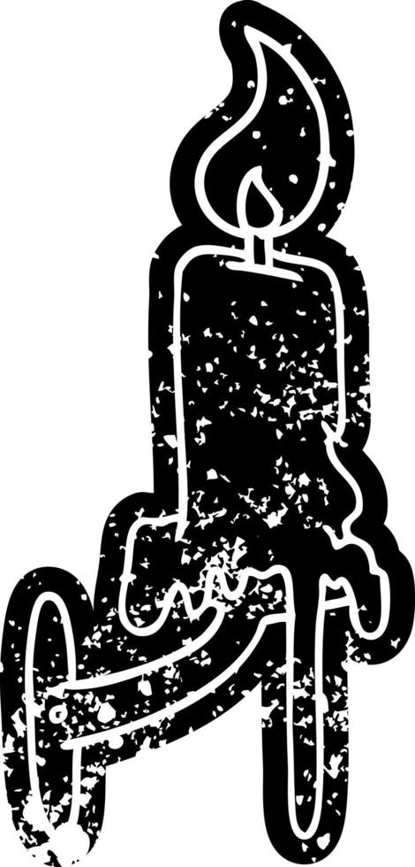 Grunge-Symbol Zeichnung eines Kerzenhalters vektor