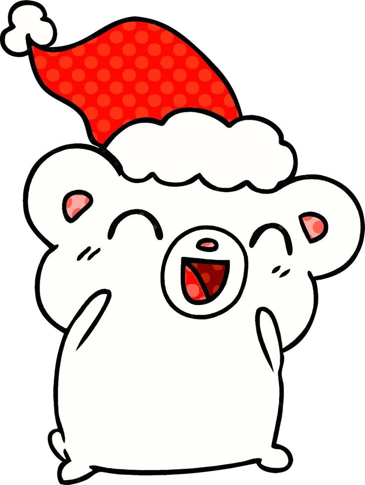 Weihnachtskarikatur des kawaii Eisbären vektor