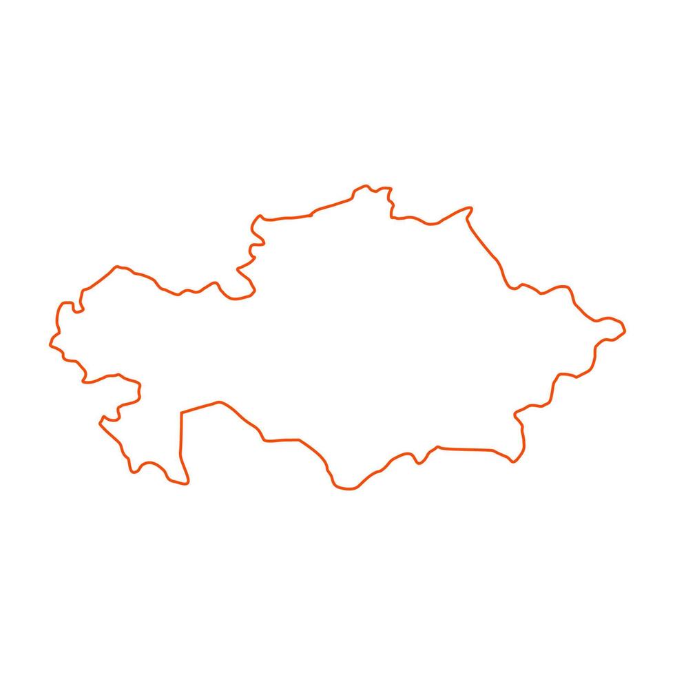 illustrerad karta över Kazakstan vektor