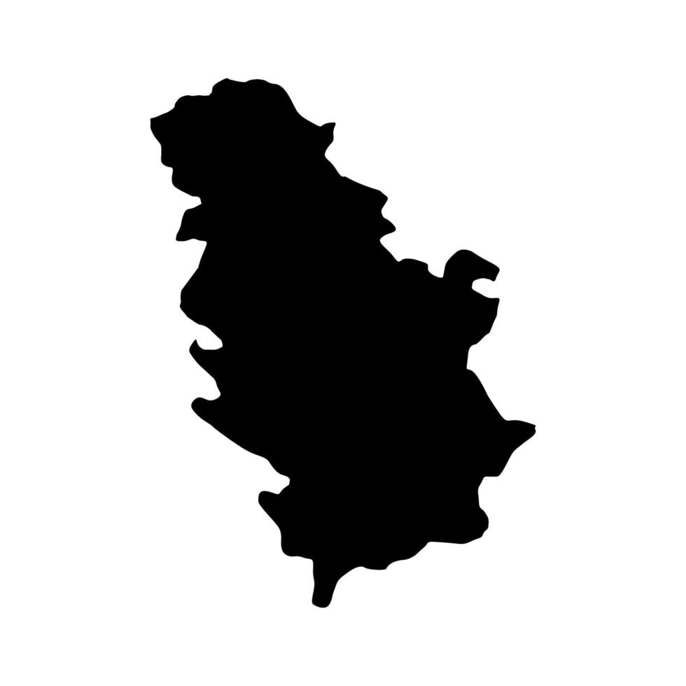 illustrerad serbien karta vektor