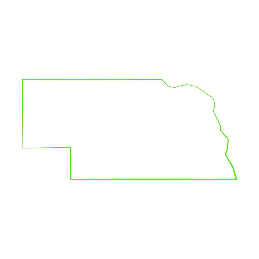 illustrerad karta över Nebraska vektor