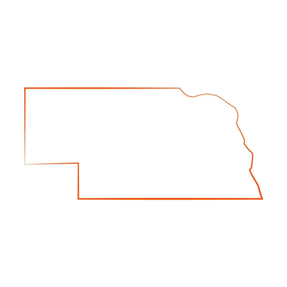 illustrierte Karte von Nebraska vektor