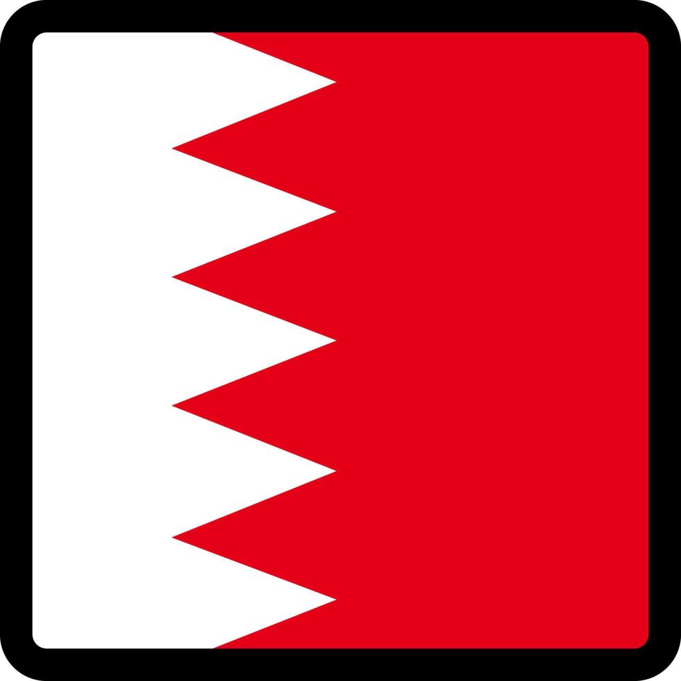 flagge von bahrain in form eines quadrats mit kontrastierender kontur, kommunikationszeichen für soziale medien, patriotismus, eine schaltfläche zum umschalten der sprache auf der website, ein symbol. vektor