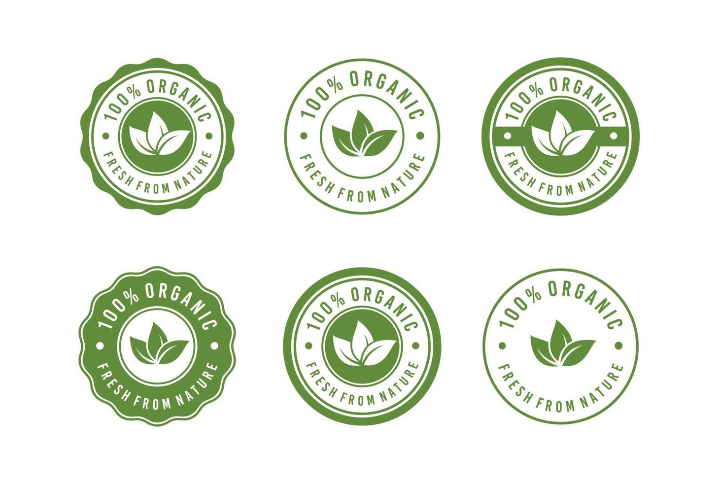 satz von bio-lebensmitteln natürliches etikett aufkleber-logo-design vektor