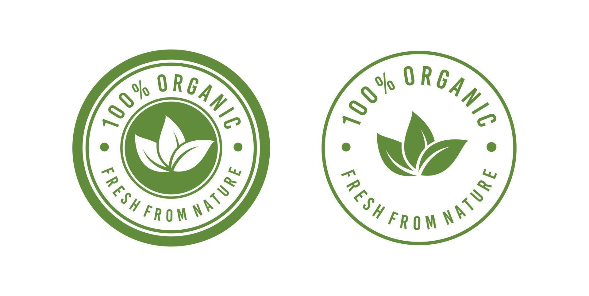 Logo-Design-Vorlage für Bio-Lebensmittel mit natürlichem Etikett vektor