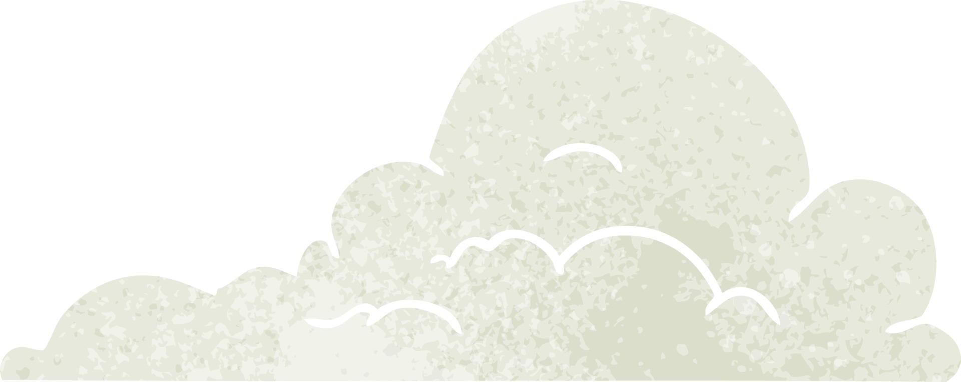 Retro-Cartoon-Doodle von weißen großen Wolken vektor