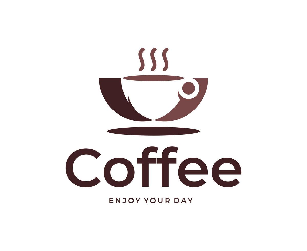 kaffekopp café logotyp design vektor mall